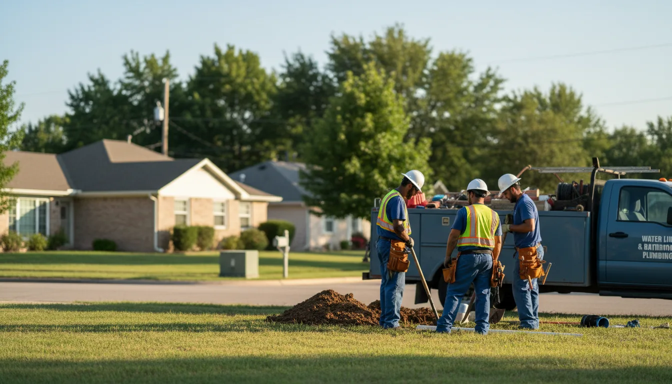 Residential water line and bathroom plumbing service in Gould, AR